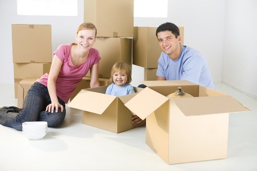 Securely packed boxes ready for moving in Plumstead