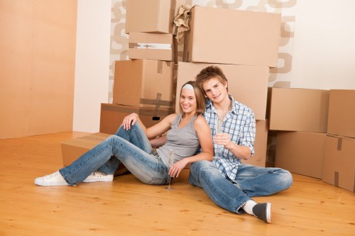 Professional house movers packing items in Berkhamsted