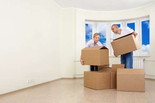 Properly packed boxes for moving