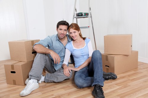 Professional house movers at work in Motspur Park