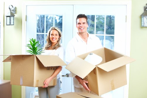 Packed boxes ready for transport by House Movers Cheshunt